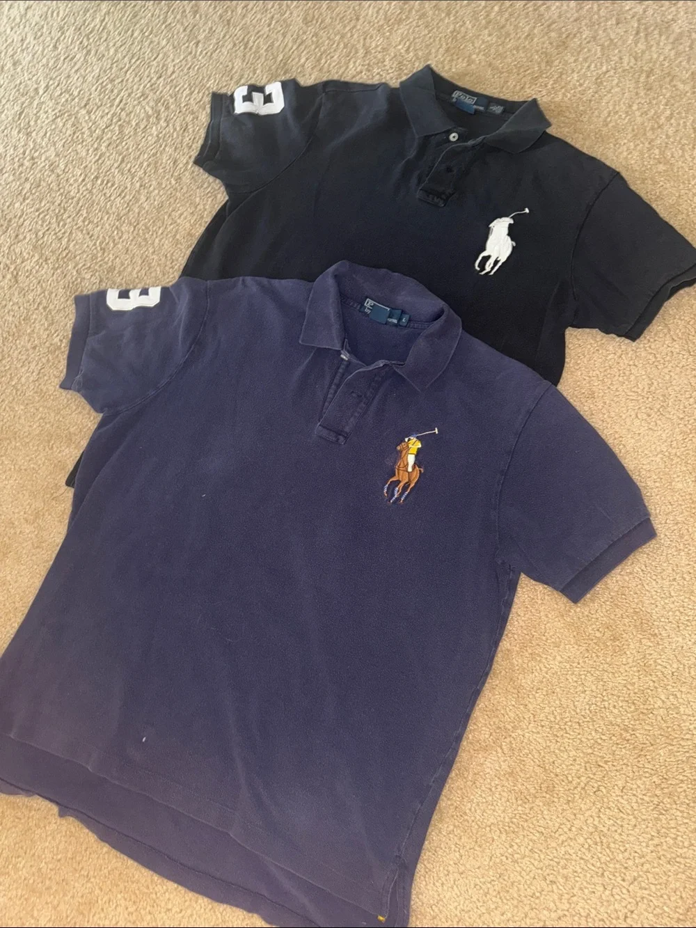 Authentic Ralph Lauren polo shirts L navy, / royal blue  large pony monogram